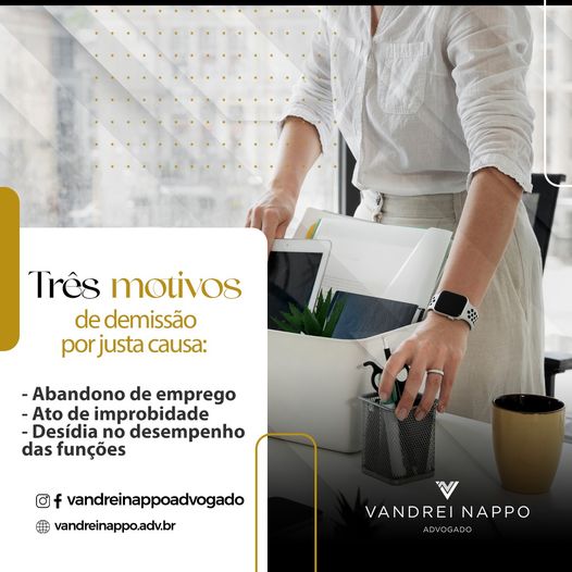 Três motivos de demissão por justa causa: